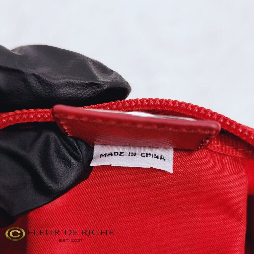 Prada Necessaire Tessuto Nylon Medium Toiletry Clutch Case Red Rosso 1NA012 - Picture 9 of 11